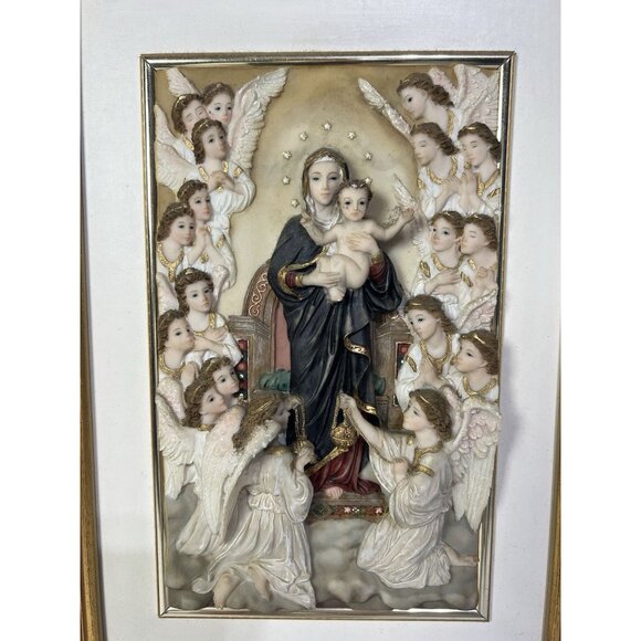 Montefiori Bas-relief Framed The Virgin With Angels, William-Adolphe Bouguereau - Picture 2 of 6
